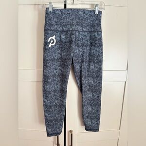 Peloton Women's Blue Speckle Pattern Leggings Medium Cycling Running Athletic